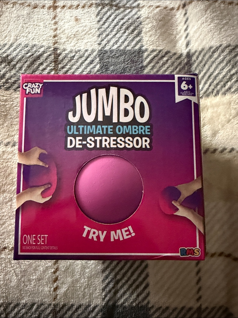 RMS Crazy Fun Jumbo Ultimate Ombre De-Stressor Ball - Pink & Purple